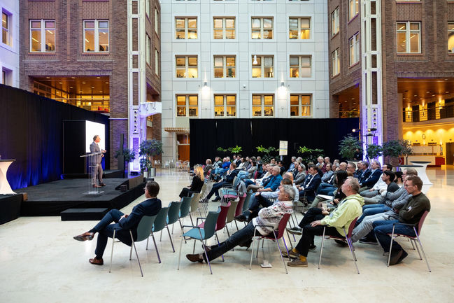 Audience during the final presentation of the nGLB programme in the RVO atrium